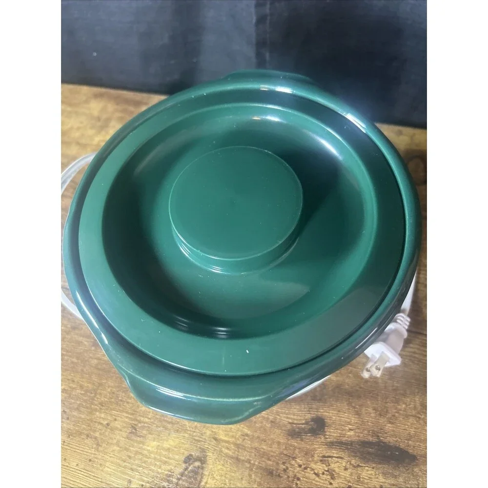 Rival Crock-Ette White & Green Stoneware Slow Cooker with Grape Vine Design